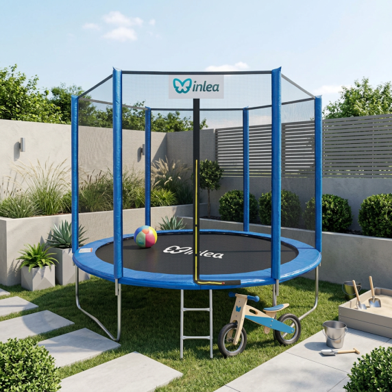 INLEA PREMIUM Jump Trampolína 250 cm s vonkajšou ochrannou sieťou - modrá