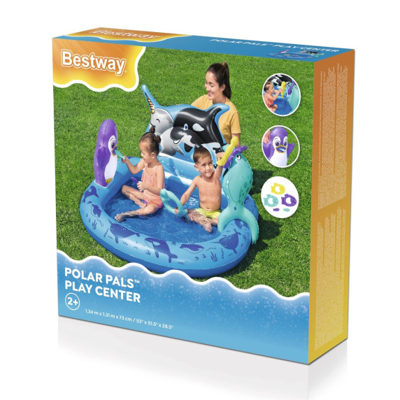 Felfújható játszómedence 134x131x73cm BESTWAY 53156 Polar Pals Play Center