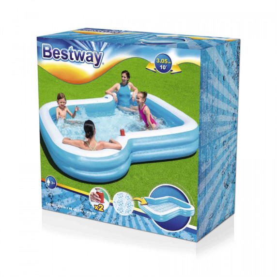 Sunsational családi felfújható medence 305x274x46 cm BESTWAY + 2 italtartó