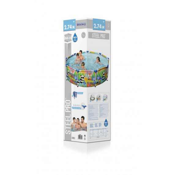 Piscină cu cadru - 274x66cm - animale - BESTWAY
