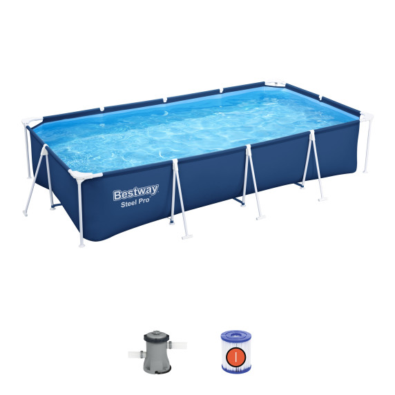 Rodinný bazén 400 x 211 x 81 cm + kartušová filtrácia BESTWAY Steel Pro Frame 56424