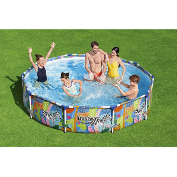 Fémvázas medence Safari mintával 305x66 cm BESTWAY 56985