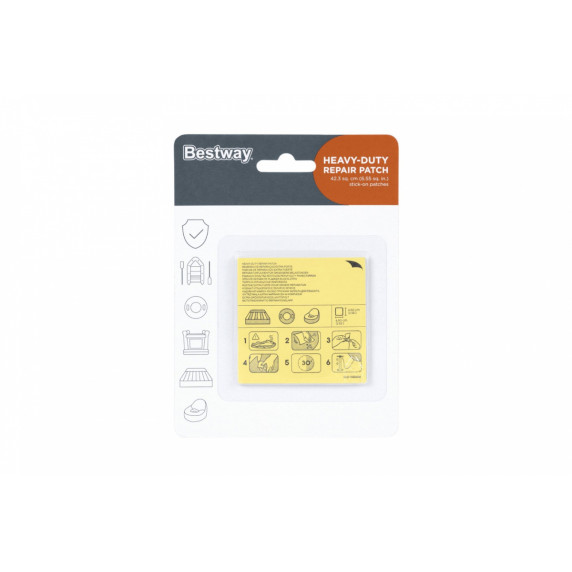 Javítófolt készlet 10 darabos PVC anyaghoz 6,5x6,5 cm BESTWAY 62068