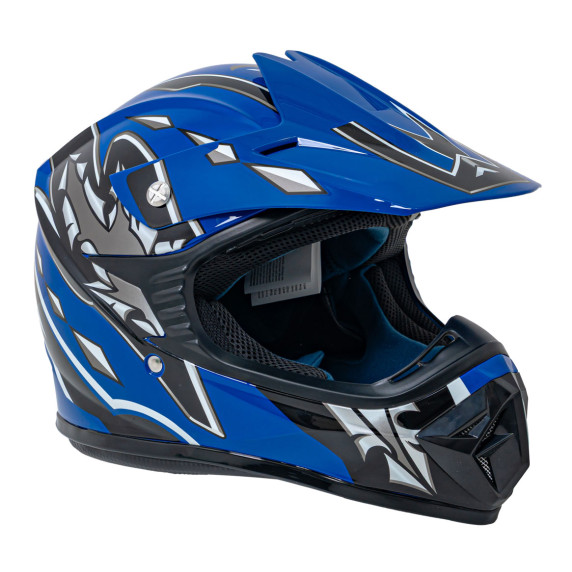 Cască de protecție Enduro pentru motocicletă, mărimea L, culoare albastră.