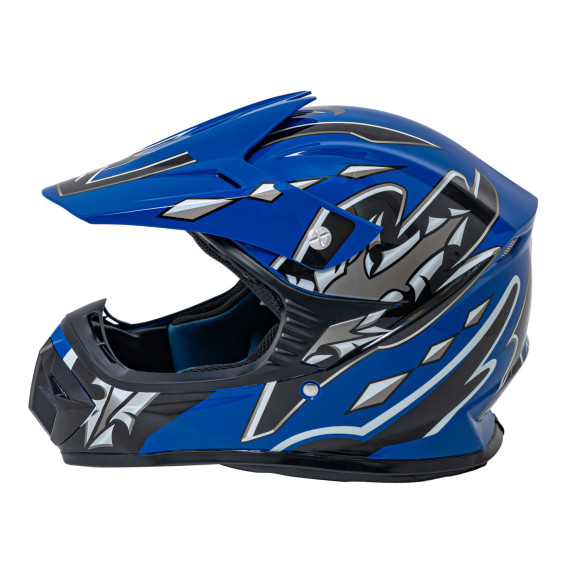 Cască de protecție Enduro pentru motocicletă, mărimea L, culoare albastră.
