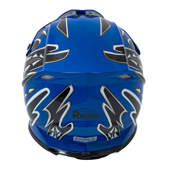 Cască de protecție Enduro pentru motocicletă, mărimea L, culoare albastră.