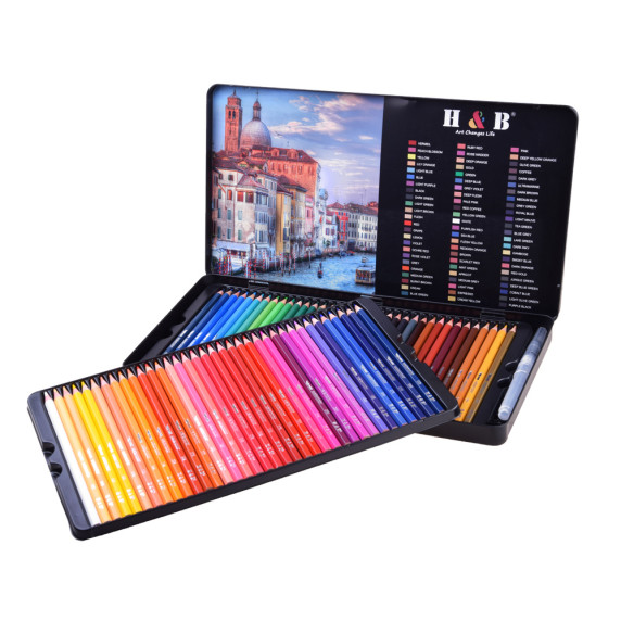 Set creioane acuarelă 72 culori - Inlea4Fun - WATERCOLOR PENCILS