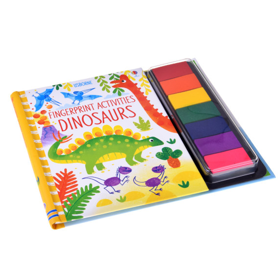 Kreatívna kniha na maľovanie prstami 64 strán 7 farieb DINOSAURUS Fingerprint Activities