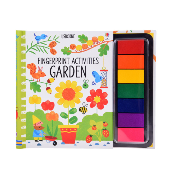 Kreatívna kniha na maľovanie prstami 64 strán 7 farieb GARDEN Fingerprint Activities