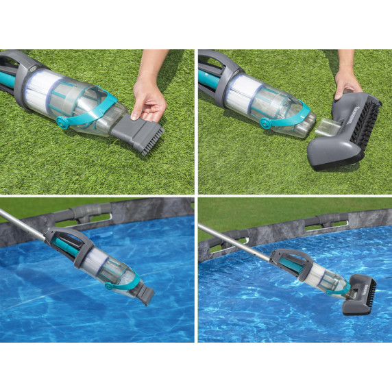 Bestawy Aspirator manual de piscină cu baterie AquaGrip + 2 capete 58946