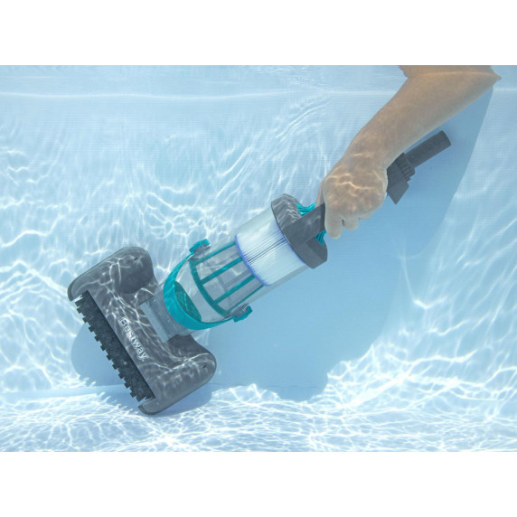 Bestawy Aspirator manual de piscină cu baterie AquaGrip + 2 capete 58946