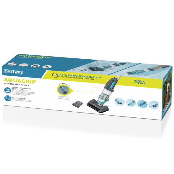 Bestawy Aspirator manual de piscină cu baterie AquaGrip + 2 capete 58946