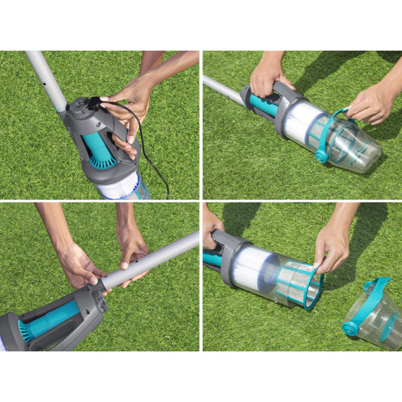 Bestawy Aspirator manual de piscină cu baterie AquaGrip + 2 capete 58946