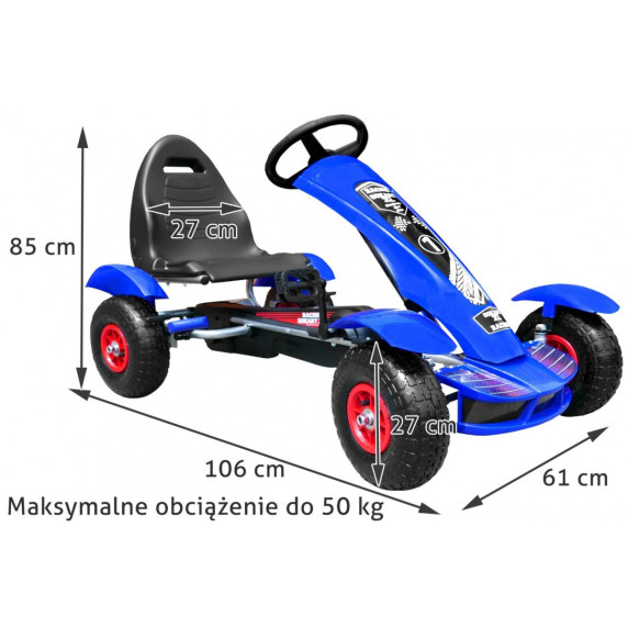 Pedálos Gokart Inlea4Fun Racing XL - Kék