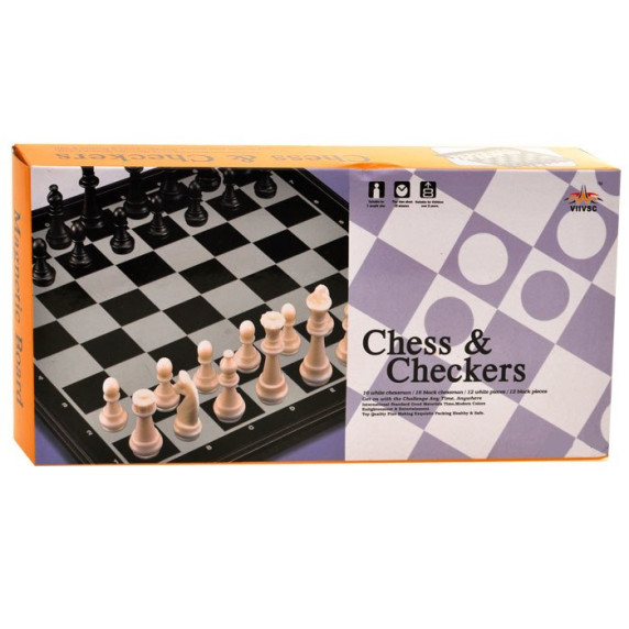 Joc de societate 2în1 - șah și dame -  Inlea4Fun CHESS & CHECKERS