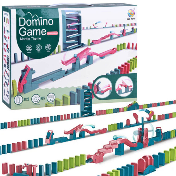 Golyóvezetős domino építőjáták Inlea4Fun MARBLE DOMINO GAME