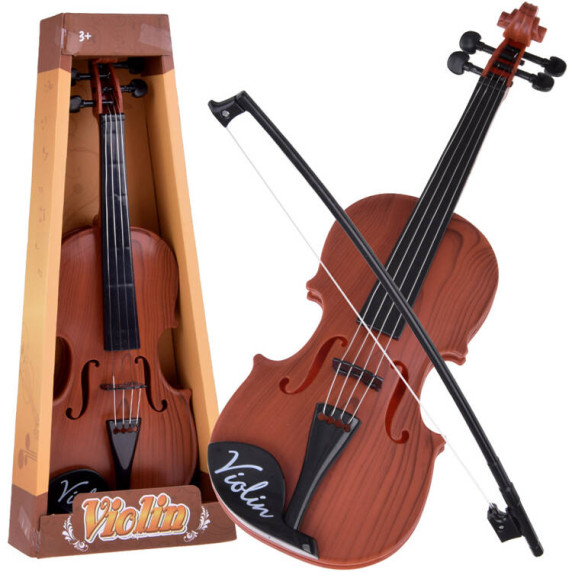 Játék hegedű 42 cm Inlea4Fun VIOLIN - Sötétbarna