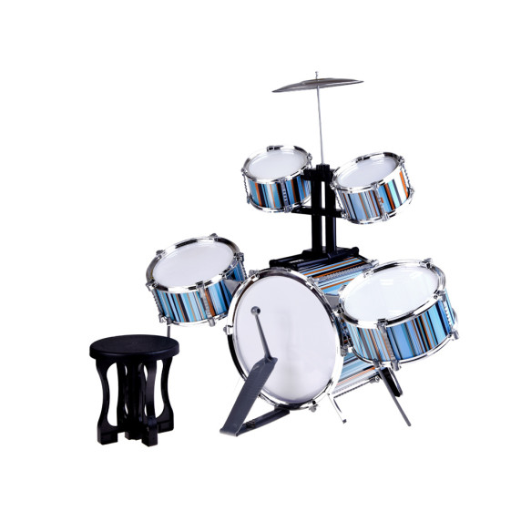 Játék dobfelszerelés székkel THE MUSIC WORLD Jazz Drum - Kék