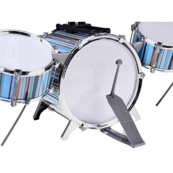 Játék dobfelszerelés székkel THE MUSIC WORLD Jazz Drum - Kék