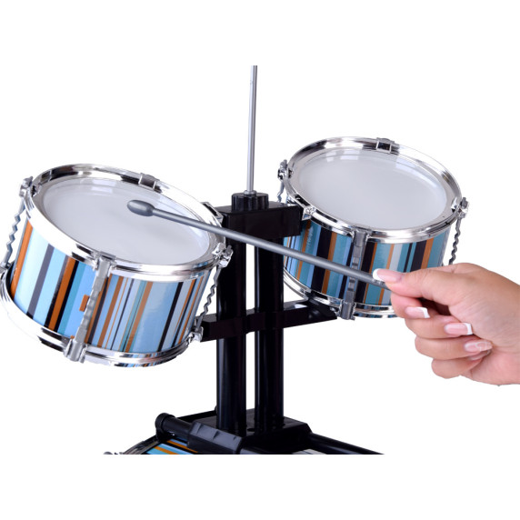 Játék dobfelszerelés székkel THE MUSIC WORLD Jazz Drum - Kék