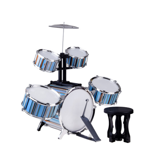 Játék dobfelszerelés székkel THE MUSIC WORLD Jazz Drum - Kék
