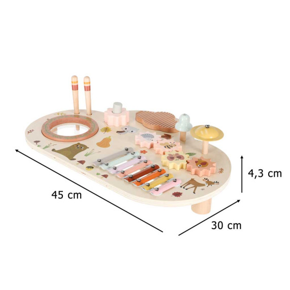 Fa oktatóasztal, zenés tábla WOODEN MUSIC TABLE