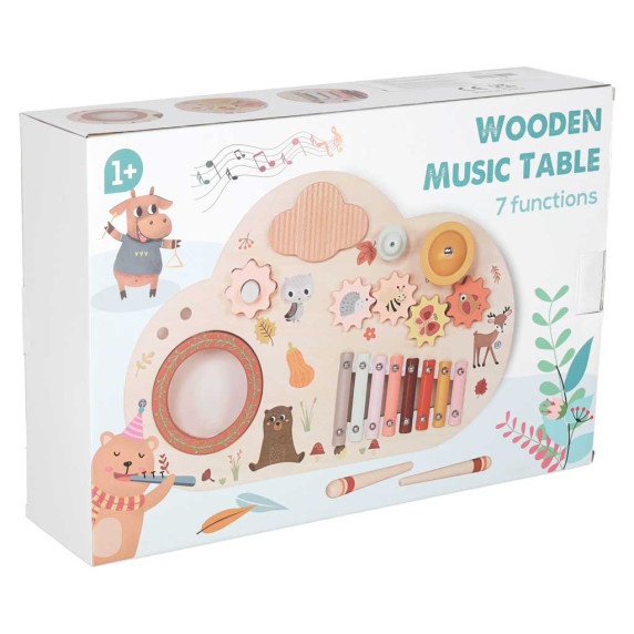 Fa oktatóasztal, zenés tábla WOODEN MUSIC TABLE