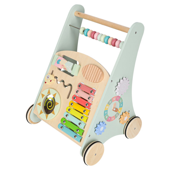 Fa oktató járássegítő számolóval, formaválogatóval és cintányérokkal - Kék