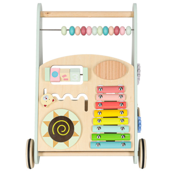 Fa oktató járássegítő számolóval, formaválogatóval és cintányérokkal - Kék