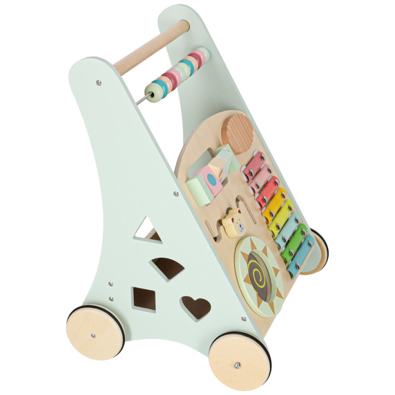 Fa oktató járássegítő számolóval, formaválogatóval és cintányérokkal - Kék