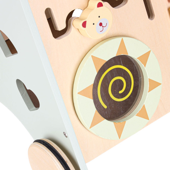 Fa oktató járássegítő számolóval, formaválogatóval és cintányérokkal - Kék