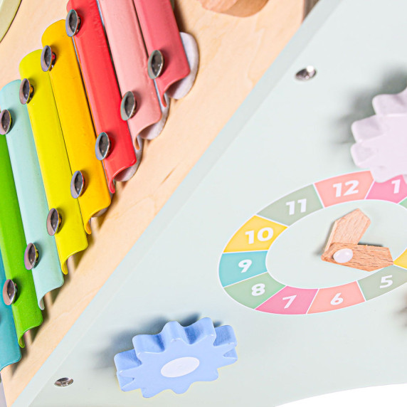 Fa oktató járássegítő számolóval, formaválogatóval és cintányérokkal - Kék