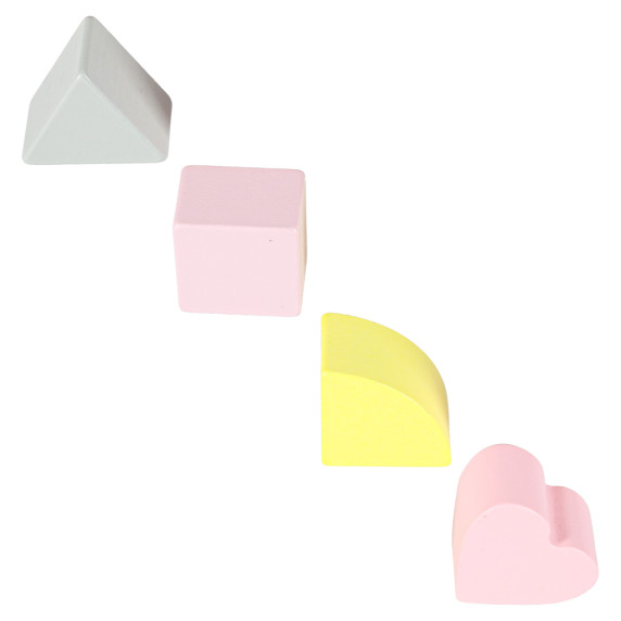 Fa oktató járássegítő számolóval, formaválogatóval és cintányérokkal - Rózsaszín