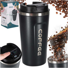 Termosz LED kijelzővel 500 ml COFFEE - Fekete - 