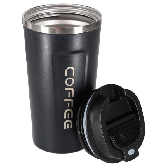 Smart termohrnček s LED displejom 500 ml COFFEE - čierny