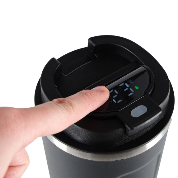 Smart termohrnček s LED displejom 500 ml COFFEE - čierny