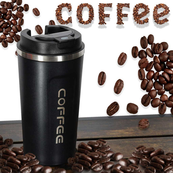 Smart termohrnček s LED displejom 500 ml COFFEE - čierny