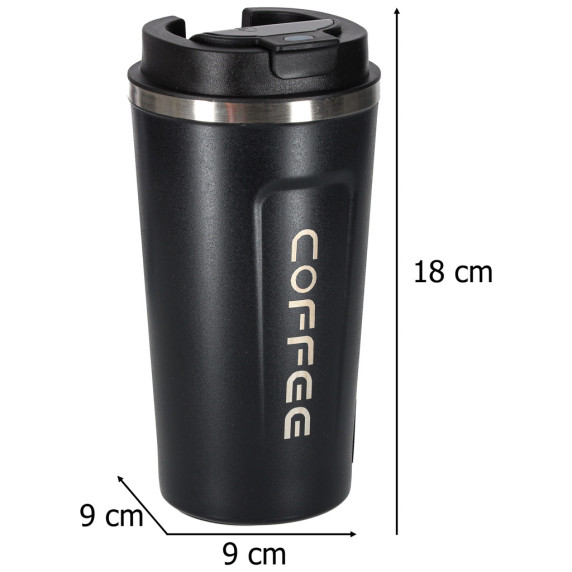 Smart termohrnček s LED displejom 500 ml COFFEE - čierny