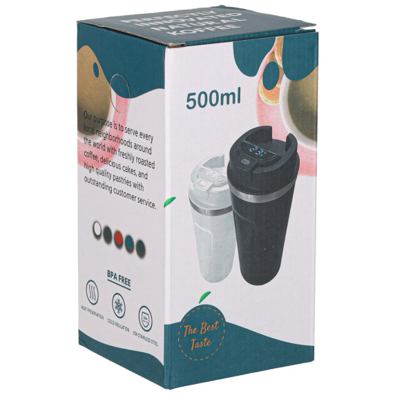 Smart termohrnček s LED displejom 500 ml COFFEE - čierny