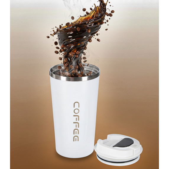 Smart termohrnček s LED displejom 500 ml COFFEE - biely