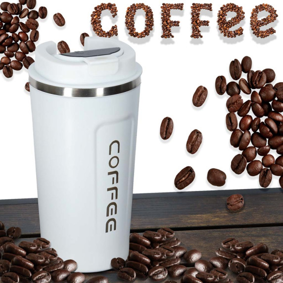 Smart termohrnček s LED displejom 500 ml COFFEE - biely