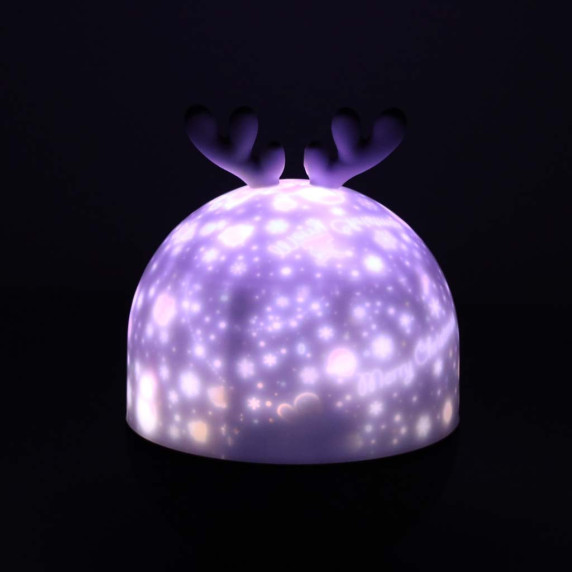 LED éjjeli lámpa csillagprojektorral és távirányítóval CUTE ELF Projection lamp - Rénszarvas