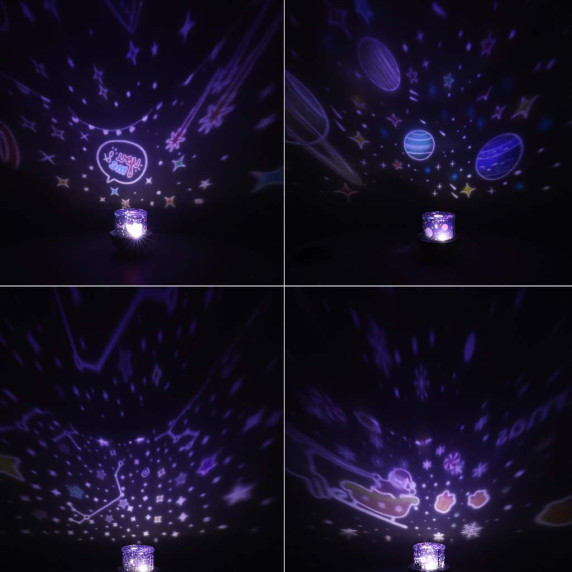 LED éjjeli lámpa csillagprojektorral és távirányítóval CUTE ELF Projection lamp - Rénszarvas