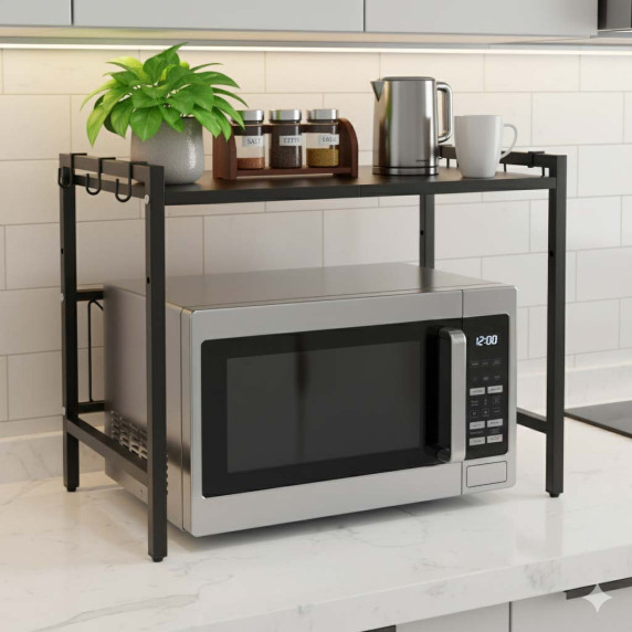 Konyhai polc, állítható fém rendszerező 63x46x36 cm