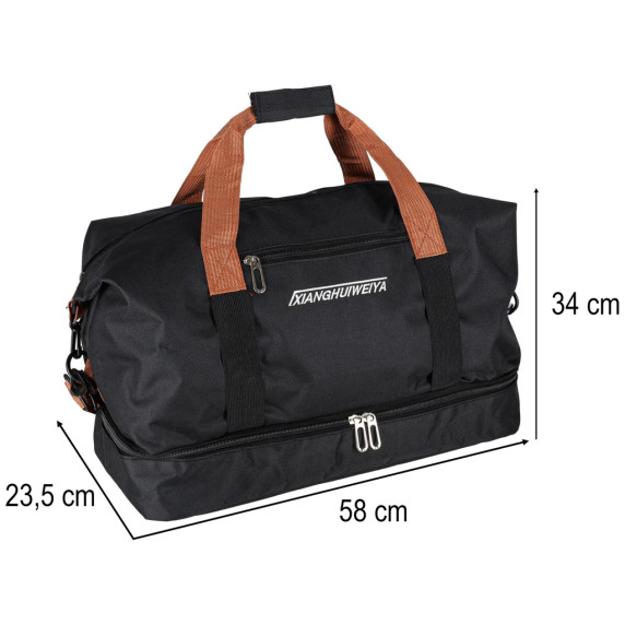 Sporttáska kézipoggyász Inlea4Home SPORTS TRAVEL BAG - Fekete