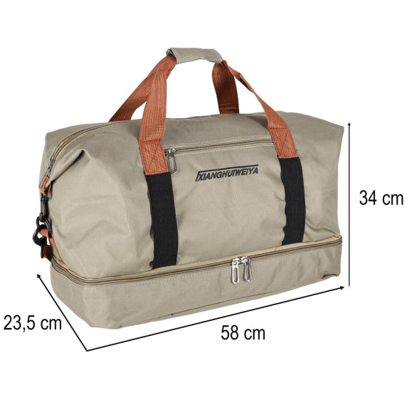 Sporttáska kézipoggyász Inlea4Home SPORTS TRAVEL BAG - Bézs