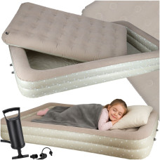 Nafukovacia posteľ dvojdielna, nafukovací matrac pre deti 140 x 90 x 20 cm - sivý - 