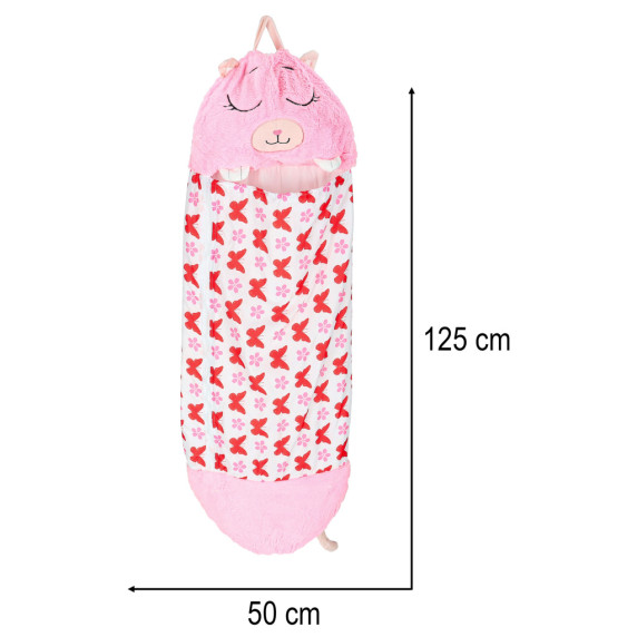 Sac de dormit pentru copii 2 în 1 - 125x50 cm - roz