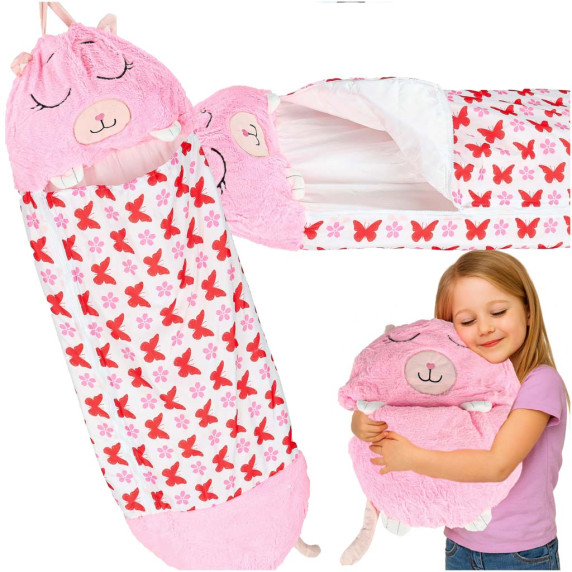Sac de dormit pentru copii 2 în 1 - 125x50 cm - roz