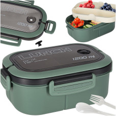 Uzsonnásdoboz, ételdoboz rekeszekkel 1200 ml LUNCH BOX SPLIT - Zöld - 